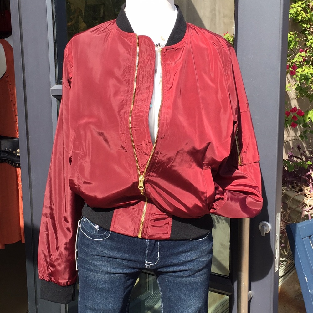 Burgundy Bomber Jacket